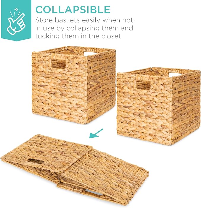 Best Choice Products 12x12in Hyacinth Baskets, Rustic Set Of 5 Multipurpose - Image 3