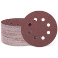 HARFINGTON 150 Pcs 5 Inch Sanding Discs 80 Grit Red Aluminum Oxide 8 Hole | by HARFINGTON