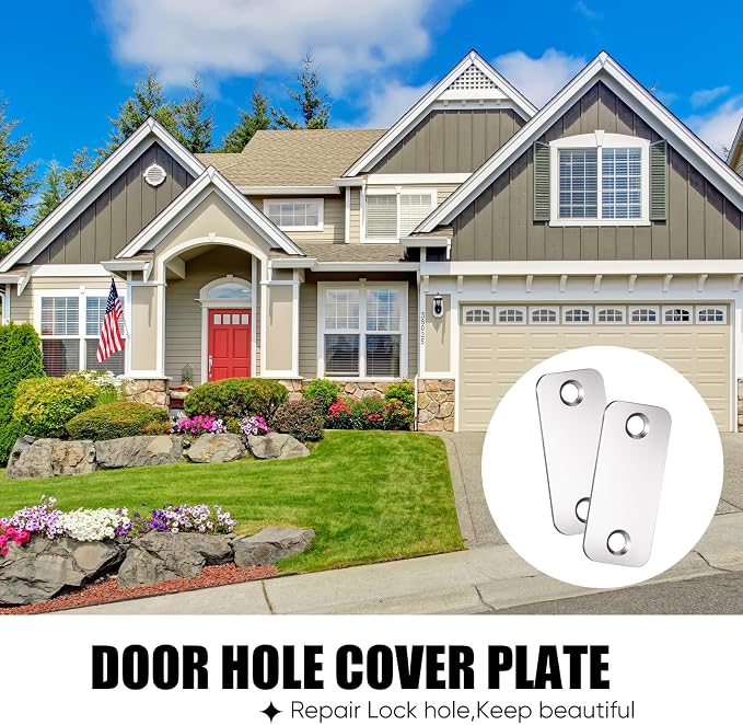 Blulu 2 Set Door Hole Cover Plate Blank Strike Filler Plate, Increase Home - Image 6