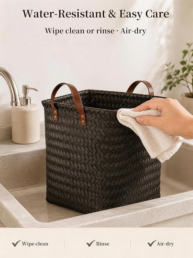 Wicker Storage Baskets, 4 Pack Woven Baskets - Image 7