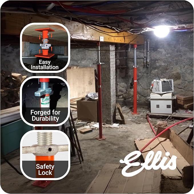 Ellis Manufacturing Light-Duty Steel, Construction Jack Post, Floor Leveling - Image 8