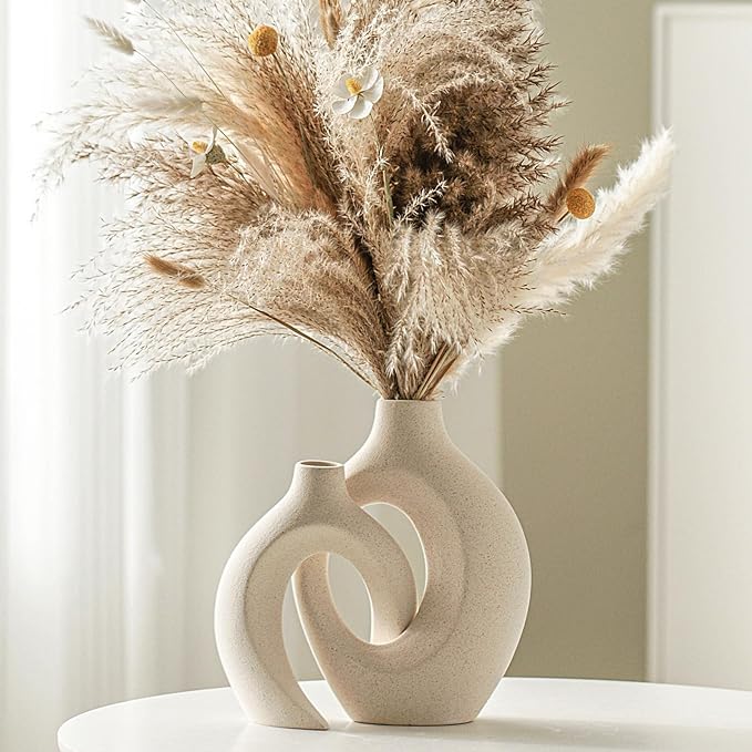 Lvases Snuggle Hollow Ceramic Vase Set of 2 by modernhomedecoration
