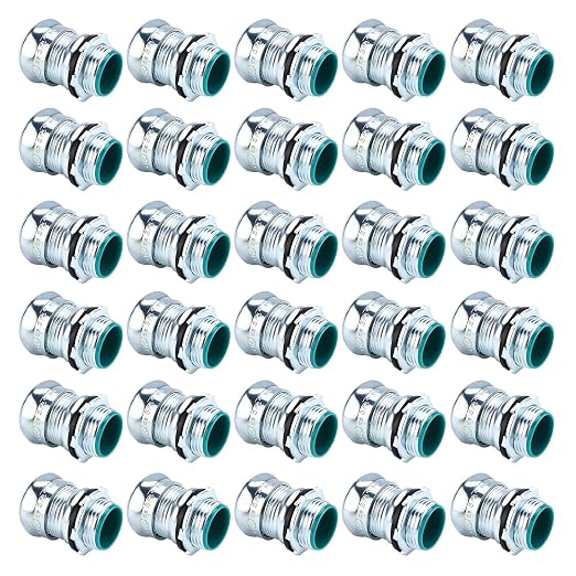 3/4 Inch EMT Raintight Compression Connector, Zinc Plated Steel Electrical by Patioer