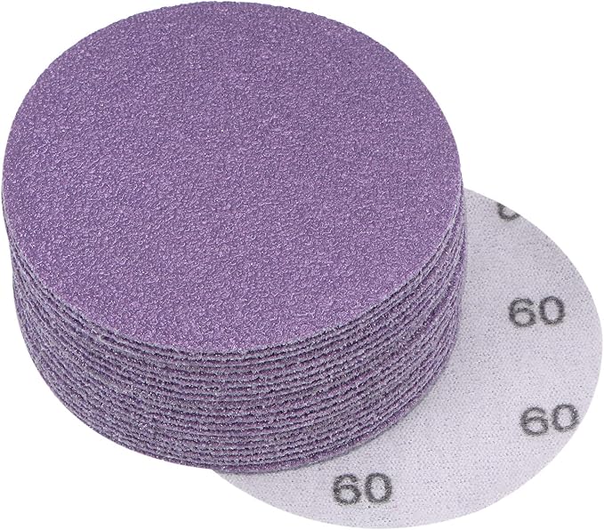 uxcell 20Pcs 3-Inch Purple Sanding Discs 60 Grits Hook and Loop Professional by uxcell