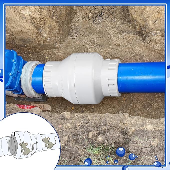 Geetery 2 Pcs 2'' PVC Check Valve Slip Swing No Spring Back Flow Preventer - Image 5