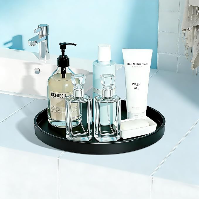 1 Pack 12" Bathroom and Vanity Tray, ABS Bathroom Counter Organizer, Coffee - Image 2