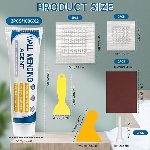 2 Pack Drywall Repair Kit, 100gx2 | Fast Drying, Strong Adhesion, Repairs Holes - Image 6