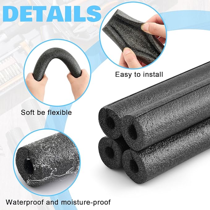 12 Pcs 1 Feet Pipe Insulation Foam Tube Pool Noodles Insulating Water Pipe Swim - Image 3