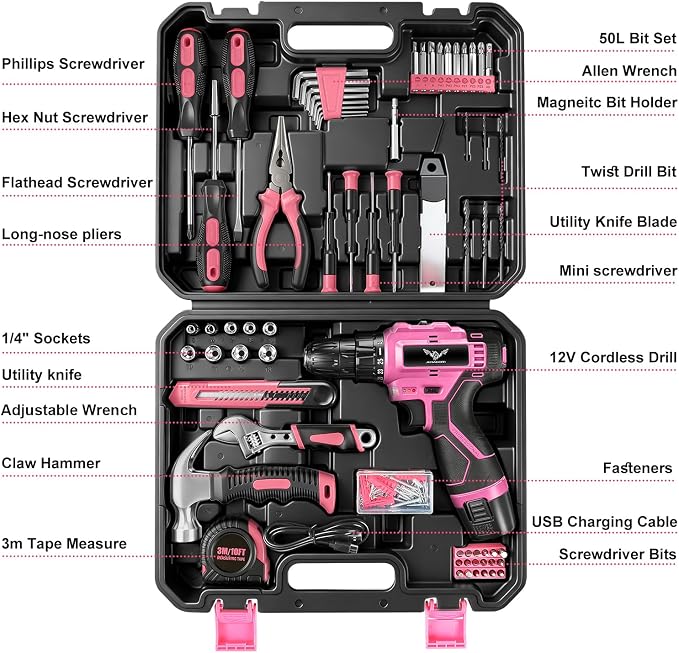 JENABOM Drill Set, 151-Piece Home Tool Set - Image 2