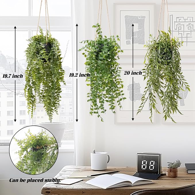 3 Packs Fake Hanging Plants - Image 3