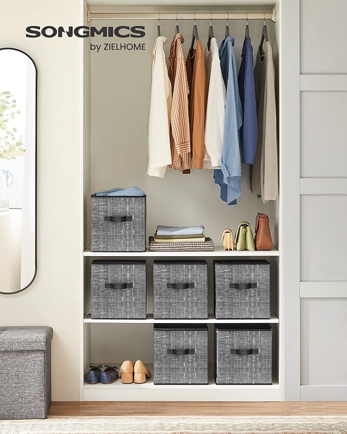 SONGMICS Storage Cubes, 11-Inch Foldable Closet Organizers | Non-Woven Fabric - Image 2
