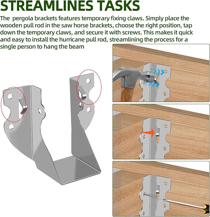 Calvana 2x4 Brackets for Wood, Joist Hangers, Rafter Brackets, Versatile Rafter - Image 5