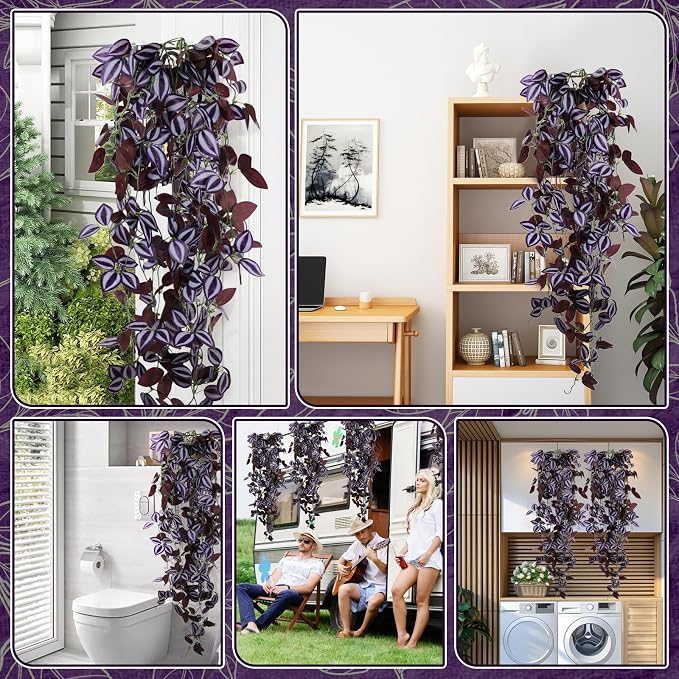 2-Pack Fake Hanging Plants, Faux Hanging Plant Artificial Greenery - Image 7