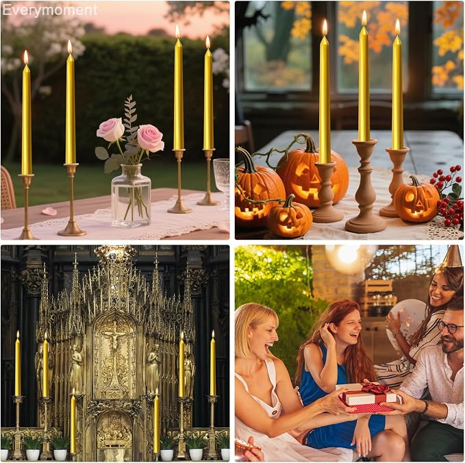 Everymoment Gold Taper Candles - Image 7