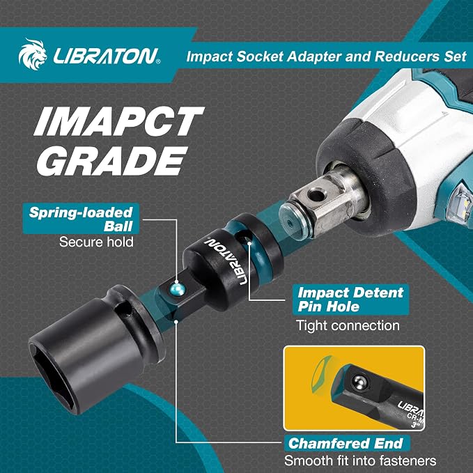 LIBRATON Impact Socket Adapter and Reducer Set 11PCS, Socket Adapters | Blow - Image 4