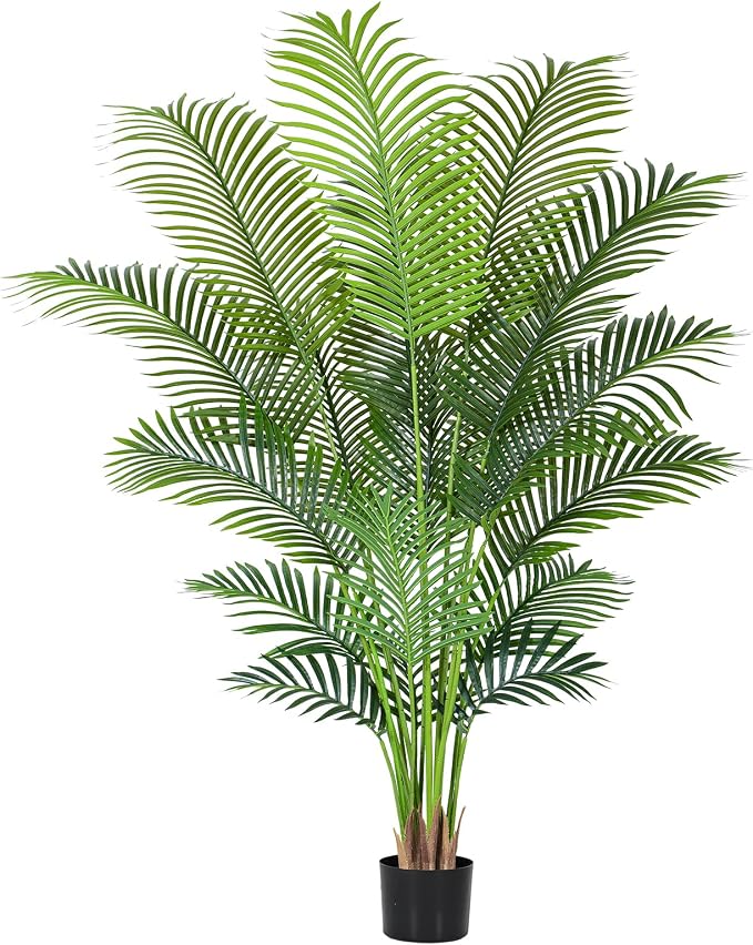 Artificial Palm Tree 6.2ft Tall Fake Palm Tree Indoor Decor by Keeplush