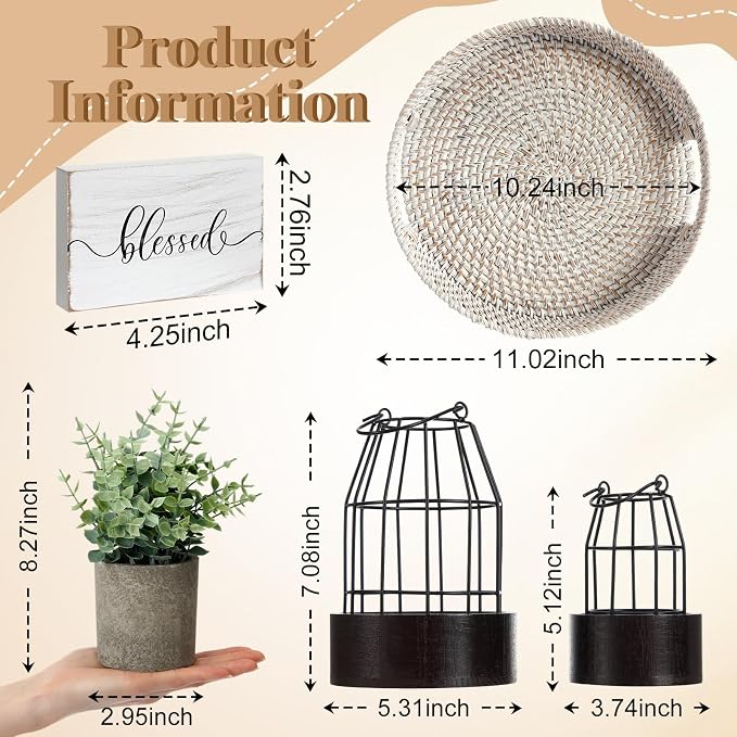 Modern Rustic Farmhouse Candle Lantern Set of 5 - Image 2