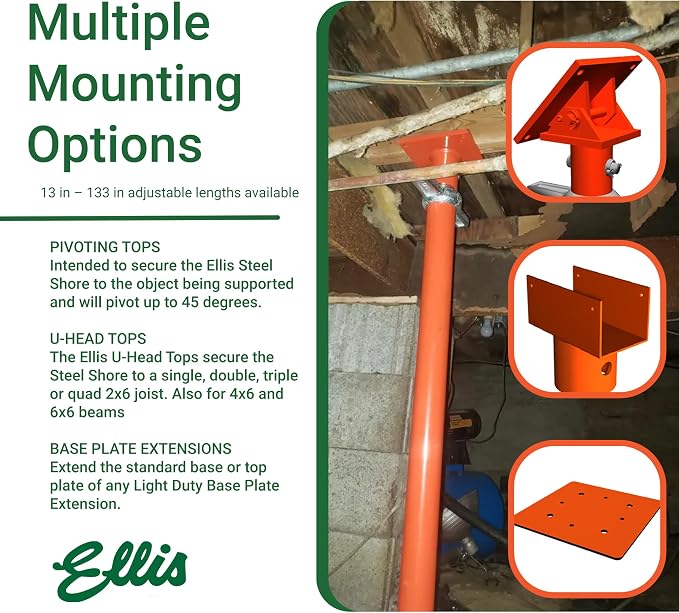 Ellis Manufacturing Light-Duty Steel, Construction Jack Post, Floor Leveling - Image 4