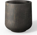 Kante Large Round Curved Vintage BRN Concrete Planter 16.5" Dia, Outdoor | by Unknown