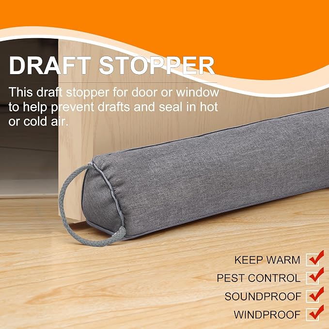 TORRAMI 38" Door Draft Stopper for Bottom of Doors, Seal Blocks Hot Air - Image 2