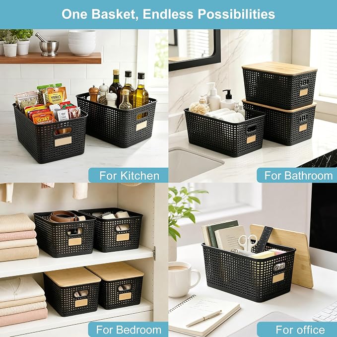 2 Pack Tall Plastic Storage Bins - Image 5