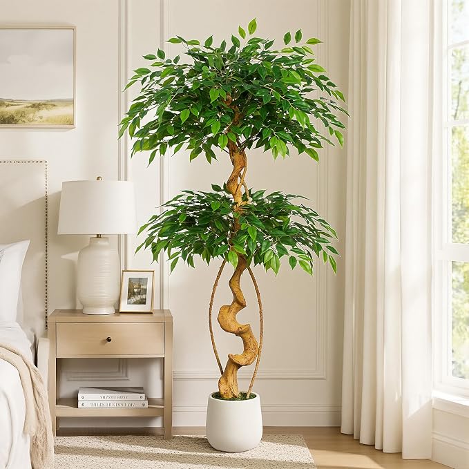 5FT Artificial Ficus Tree, 60in Fake Silk Tree - Image 8