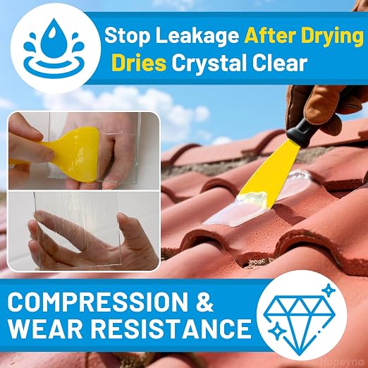 Waterproof Patch & Seal Rubberized Sealant Paste, Anti-Leakage Clear 2.2lbs | - Image 3