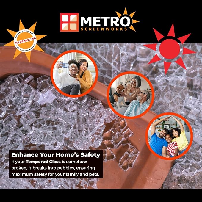 Metro Screenworks Framed Tempered Glass Panel, 28-5/8" x 34-1/2", Glass Panel - Image 6