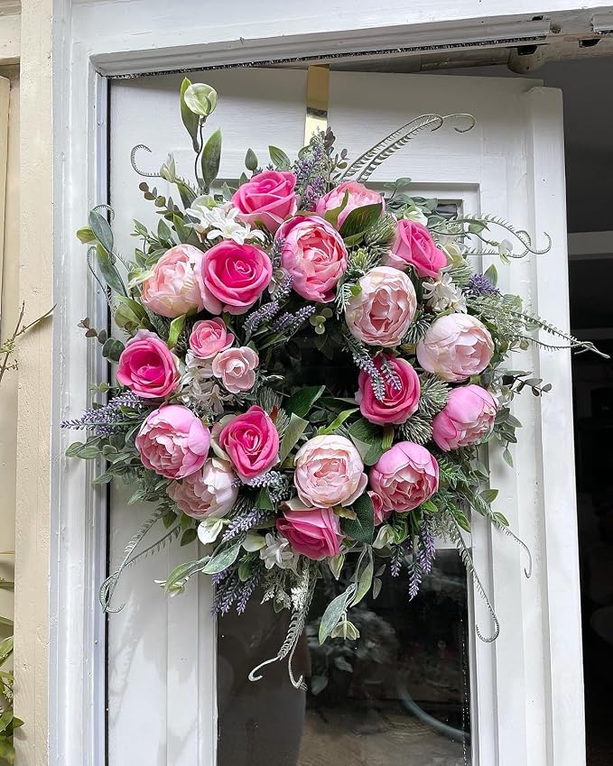 FACINOC Roses Artificial Flowers Pink Fake Flower Bulk - Image 7