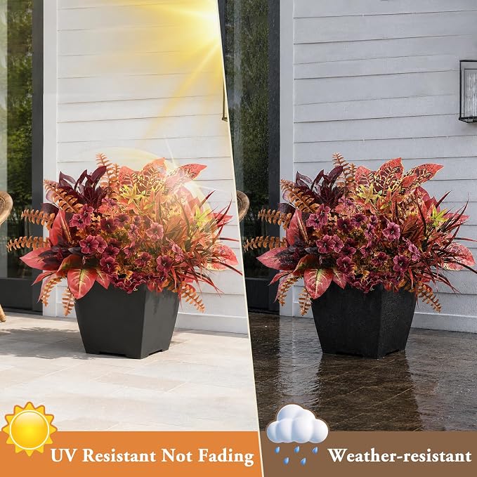 Artificial Fall Flowers for Outdoors, Fake Flowers Fall Greenery for Outside - Image 5