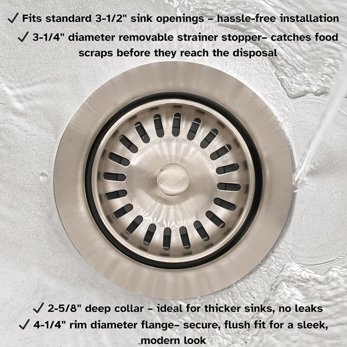 Westbrass D2082S-07 3-1/2" Extra-Deep Collar Kitchen Sink Waste Disposal Flange - Image 9