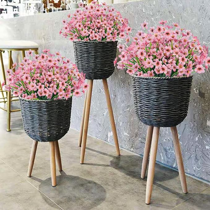 24 Pcs Artificial Flowers for Outdoor, Plastic Fake Flowers Decor, Artificial - Image 4