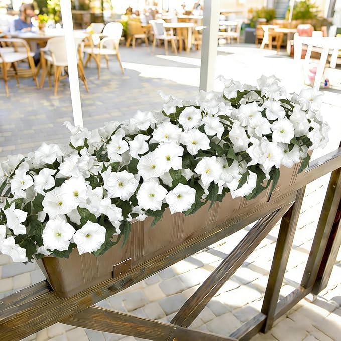 Artificial Flowers for Outdoors, Faux Petunias Spring Summer Decoration - Image 6