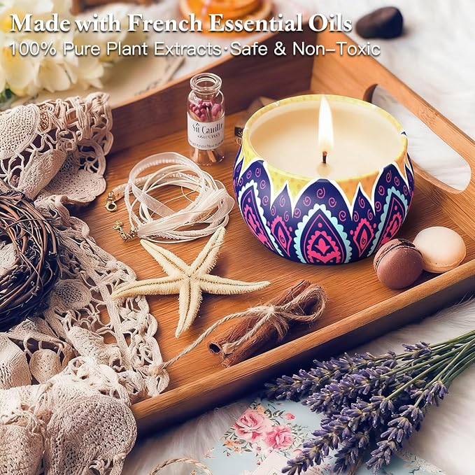 Scented Candles Gift Set for Women, 4 Pack | 120-Hr, Hand-Painted, 100% Natural - Image 4