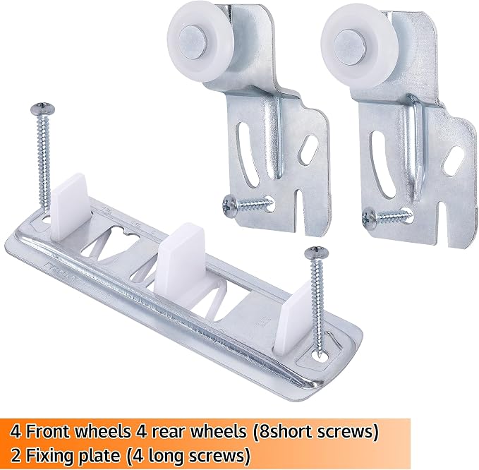 10Pcs Sliding Closet Door Roller Kit, Wardrobe Door Roller - Image 5