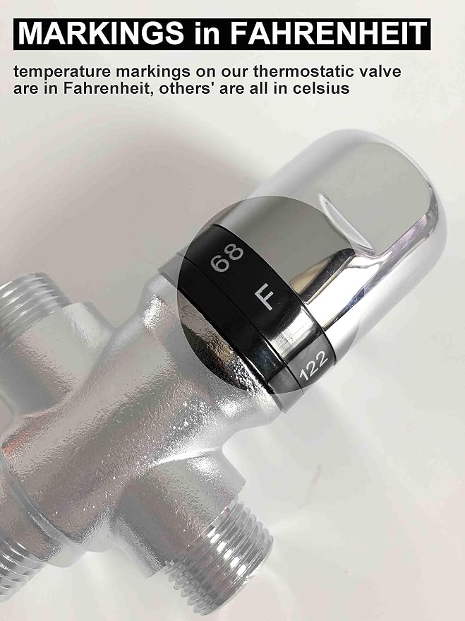 Three-way Thermostatic Mixing Valve, 1/2NPT Connections, Solid Brass - Image 2