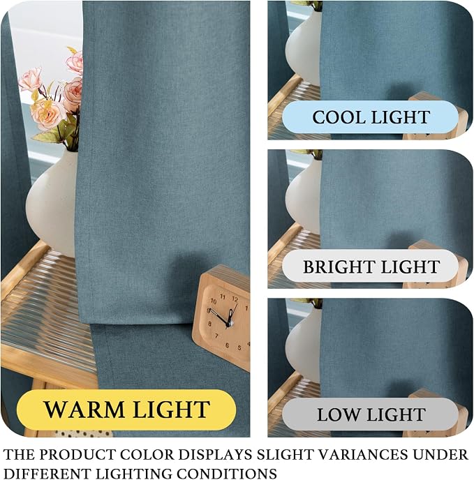 H.VERSAILTEX Grommet Natural Linen Look Kitchen Curtains 45 inch Length - Image 3
