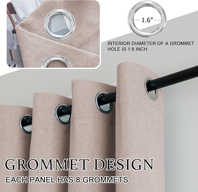 H.VERSAILTEX Grommet Natural Linen Textured Cafe Curtains 45 inch Length - Image 4