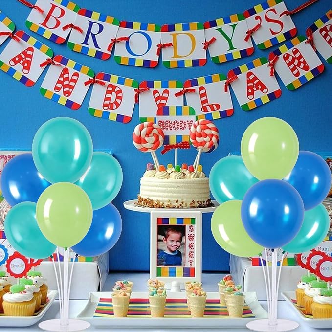TONIFUL 4 Set Blue Cyan Green Balloon Stand Balloon Centerpieces - Image 6