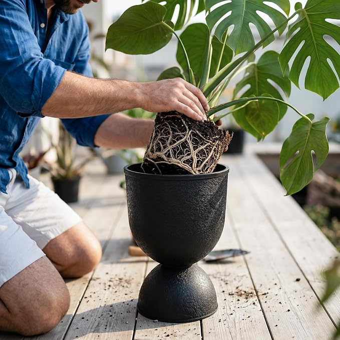 KOL Planters Flower Pots, Plastic Urn Planters - Image 2