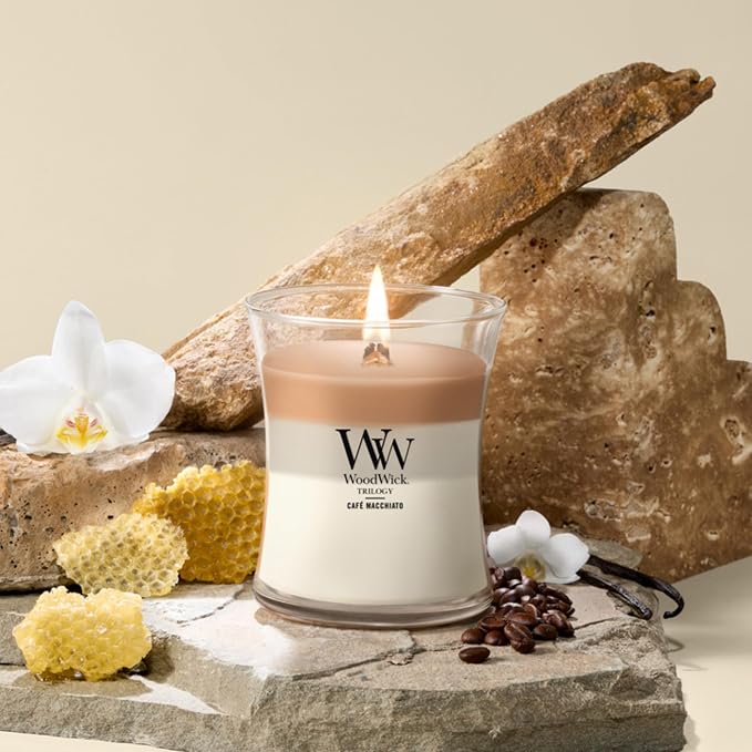 WoodWick Café Macchiato Medium Hourglass Trilogy Candle - Image 2