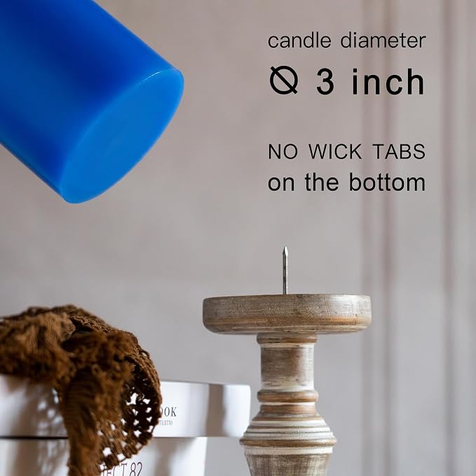 MOZEAL 3" x 4" Hand-Poured Unscented Candle, Dripless Pillar Candle Set of 3 - Image 4