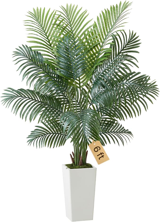 VEVOR Artificial Areca Palm Tree 6 ft, Fake Palm Tropical Plants by VEVOR