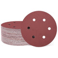 HARFINGTON 50 Pcs 6 Inch Sanding Discs 400 Grit Red Aluminum Oxide 6 Hole | by HARFINGTON