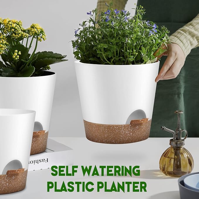 YNNICO Indoor Outdoor Plant Pots- Self Watering Planters - Image 5