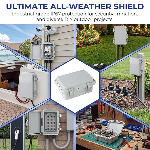 Electrical Junction Box, IP67 Waterproof Outdoor Box ABS Plastic Enclosure - Image 4