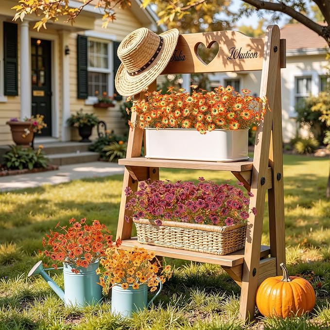 Alupssuc 24 Bundles Artificial Fall Flowers, UV Resistant Faux Mums Porch | - Image 4