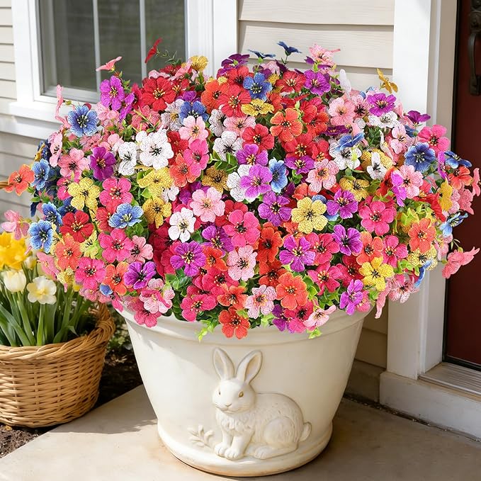 16PCS UV Resistant Artificial Flowers by AmberFun