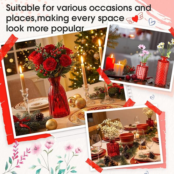 Yaomiao 30 Pcs Glass Bud Vases Centerpieces, Mini Colored Flower Vase - Image 5