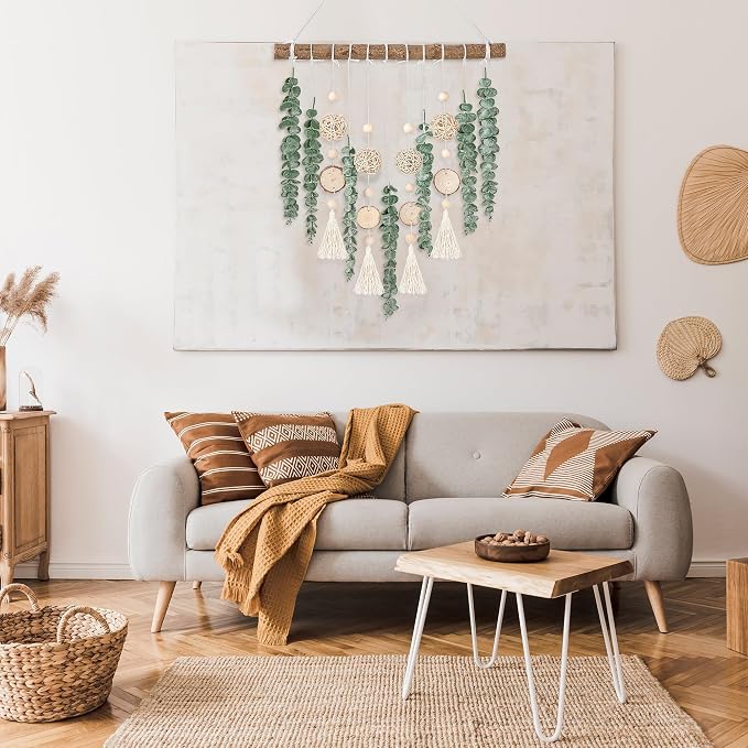 Sggvecsy 21’’ Eucalyptus Wall Hanging Decor Artificial Eucalyptus Plant Fake - Image 4
